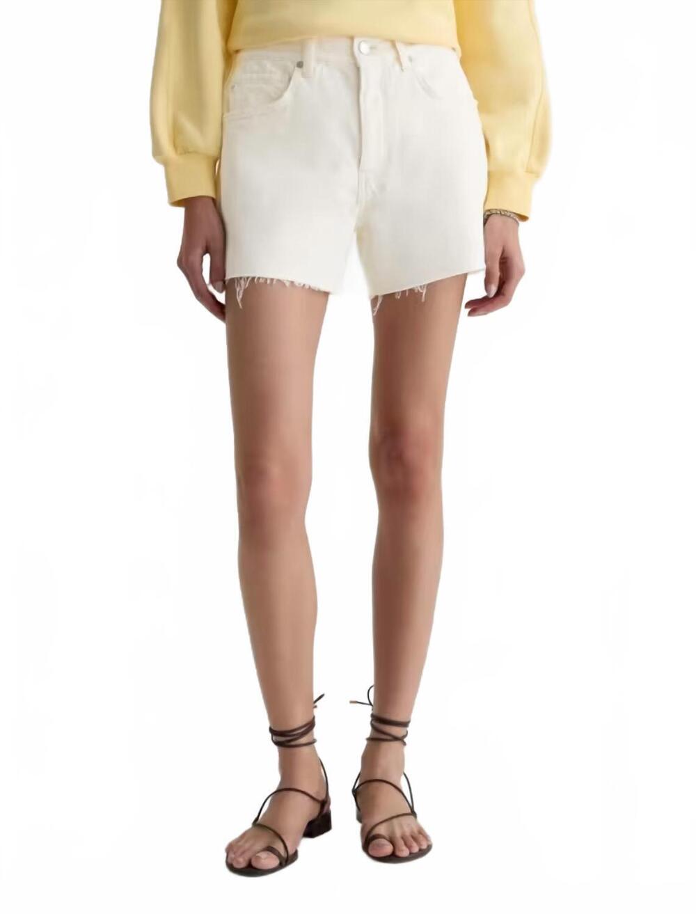 NEW AG JEANS halle high rise short in powder mended